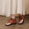 Sandalen Birkuir lederen slippers voor dames Open teen Luxe schoenen Gesp Zomer Hoge top Elegante damesschoen