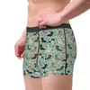 Cuecas homens dachshund floral vintage florais cão boxer briefs shorts calcinha respirável roupa interior animal masculino sexy S-XXL