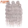 Human Hair Bulks Anna Synthetic Loose Deep Wave Braiding s 24 Inch Water Braid Ombre Blonde Twist Crochet Curly 231007