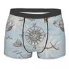 Mutande Novità Boxer Mappa del mare Pantaloncini nautici Mutandine Slip Intimo da uomo Yacht a vela Rotta Vita media per uomo Taglie forti