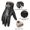 Fem fingrarhandskar Ozero Mens Winter Gloves Nappa Leather Warm Cashmere Pekskärm Dress Glove - Termiska gåvor till pappa eller make 231007