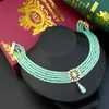 Chokers Sunspicems Goldfarbe Marokko Perlenhalsband Kristall Frauen Halsband Halskette Quadratischer Metallanhänger Perlenkette Arabischer Brautschmuck 231007