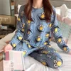 Early autumn Sleepwear cartoon thin pajamas Design Women Couple Spring Summer Pajama Set Home Textile Letters Sleepwears Suit Long304K