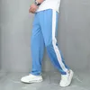 Herrbyxor unisex spår casual sweatpants mens randiga bastiska byxor splic raka joggar enkelt arbete