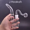 Groothandel mini Roken J Waterpijp Portable Super Dikke Heady J-Haak Adapter met 14mm mannelijke glazen oliebrander kom water dab rig bong pijp