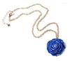 Pendant Necklaces Ms Summer Fashion Match Blooming Rose Acrylic Pendants York Mixed Charm Long Necklace