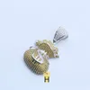 Designer Jewelry Gold plated hip hop 14k gold dollar sign mens diamond iced moneybag pendants