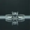 2020 Luxe Princesse Coupe 0 6ct Lab Diamant Bague Réel 925 En Argent Sterling Fiançailles Bande De Mariage Anneaux pour Femmes Bijoux De Mariée233E
