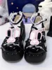 Klänningskor japanska kawaii lolita Mary Janes kvinnor hjärtformade vintage söta pumpar kvinnliga tvärbundna eleganta mode 2023