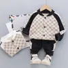 Neonati maschi Vestiti Tuta Primavera Autunno Set di abbigliamento Bambini Abito in cotone stampato Costume per bambini BH34