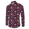Weihnachten Stil männer Hemd Revers Einreiher Schneemann Prined Frühling Herbst Casual Mode Qualität Männlichen Bluse Shirts260A