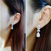Dangle Earrings Women Drop Earing Wedding Band Jewelry Leavewater Shape Cubic Zirconia Fashion Bridal Accessories
