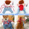 Abbigliamento per cani Abbigliamento per bambole mortali per animali Chucky Cosplay Divertente costume da festa Abiti natalizi di Halloween per cani di taglia piccola, media e grande