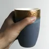 Mokken Japan Stijl Gepigmenteerde Koffiemok Retro Aardewerk Keramiek Water Goud Vergulden Kopjes En Vriend Verjaardagscadeau Handgemaakt Thuisgebruik