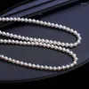 Ketten 6–7 mm hochwertige Perlenkette in Weiß, echter Süßwasser-Zuchtperle, perfekter Kreis, makellose Oberfläche, Damen-Luxusschmuck