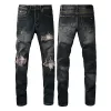 dżinsowe dżinsy czarne spodnie moda moda chudy łamany w stylu motocykl rockowy odrodzenie Jean 878663950