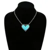 Hanger Kettingen Vintage Sieraden Turquoise Natuursteen Ketting Hart Bohemian Verklaring Voor Vrouwen Hangende Kraag Y08E