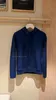 Mens Hoodies Winter Loro Piana Casual Dark Blue Hooded Long Sleeve Wool Sweater