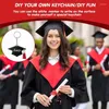 Keychains 24pcs Graduation Cap Charm Keychain Acrylic Tassels Party Favor