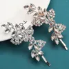 Pinces à cheveux mode coréenne strass feuille épingles à cheveux côté fait à la main brillant cristal pinces à cheveux pour mariée mariage femmes fête bijoux