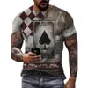 Mens Printing T Shirt Playing Card Pattern Tees Boys T-shirt for Punk Hiphop People Classic Tops for Whole2654