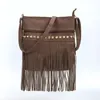 Faux Suede Fringe Tassel Women Shoulder Bag Messenger Bag Vintage Style Girl Crossbody Bag Mujer Bolso Flecos