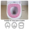 Toilet Seat Covers 1/2/3 PCS Nordic Stretchable Pure Color Soft O-shape Washable Bathroom Cover Pads