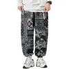 Herenbroeken Oversize Bandana Print Causale Broek Voor Mannen Vrouwen Japan Stijl Wijde Pijpen Rechte Joggers Lente Streetwear 2022 Har306K