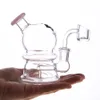 Hookah 6'' dab rig Shower bubbler mini bongs water pipes female joint with 14mm glass bowl