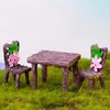 Garden Decorations Cute Table Chair Resin Craft Micro Landscape Ornament Fairy Miniature Terrarium Figurine Bonsai Decoration Crafts Gifts