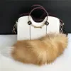 100% Real Genuine Cystal Fox Fur Tail Keychians Cosplay Toy Keyrings Car KeyChain Bag Charm Tassels255P