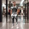 Men's Tracksuits 2023 Men Street Short Sleeve T-Shirt Pants Sweat-Shirt Set Fashion 3D Colour Print Tracksuit Clothes For Clothing