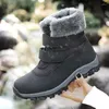 Stiefel Große Größe Schnee Winter Frauen High Top Baumwolle Schuhe Einfarbig Runde Kappe Wandern Plattform Ankle Booties Botas de Nieve