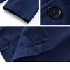 Men's Jackets Herringbone Work Shirt Indigo Loose Fit Stylish French Sack Suit Vintage Male Jacket