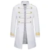 Witte Stand Kraag Borduren Blazer Mannen Militaire Jurk Smoking Blazer Mannen Jasje Nachtclub Podium Cosplay Blazer Masculino X06341o