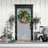 Flores decorativas, corona navideña, simulación de flor, anillo de vid, adornos de cono de pino, decoración de árbol, arreglo de puerta y ventana