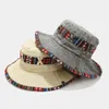 Bérets Amazon Style ethnique lavé vieux chapeau de seau grande circonférence de la tête printemps et été en plein air alpinisme pêche Sunsha