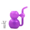 Gros Mini Gourde narguilé 10mm femelle coloré violet verre eau dab plate-forme bong avec brûleur à mazout ou bol à fumer du tabac