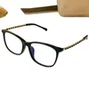 New Desig Celebs 409 Women Plank Square Plain Glasses Frame 54-16-140 Chain Leather Designed Leg for Prescription fullset case300g