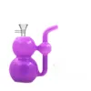 Gros Mini Gourde narguilé 10mm femelle coloré violet verre eau dab plate-forme bong avec brûleur à mazout ou bol à fumer du tabac