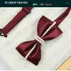 Bogen Linbaiway Koreanische Hochzeitsfliegen für Herrenanzug handgefertigte Perlen Schwarze Burgund weiße Krawatte Herren Hals Bowknots