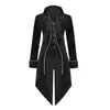 Mäns kostymer Medieval Costume Court Lapel Buckled Tuxedo Dinner Jacket Men Steampunk Slim Coat Magician Cosplay Halloween Carnival Suit