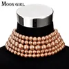 Chokers 3 color pearl choker necklace Autumn fashion jewelry display statement chokers necklace for women MOON GIRL Simple Design 231007