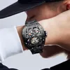 Wristwatches Haofa Full Carbon Fiber Tourbillon Watch For Men Skeleton Automatic Luxury Mechanical Sapphire Waterproof Men's 2311