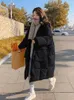 女性のトレンチコートfoufurieux light yellow downジャケット女性冬の長いジッパーアップパーカー韓国大型ポケットコートハイストリートウォーム