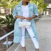 C1034 Autumn Kpop Hiphop Women Sexig Ripped Denim Jackets Vintage Casual Long Jean Jacket Winter Female Long Sleeve Coat Streetwear248n