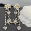 Designer Earring Charm Stud Letter C Women Hoop Earing Party Jewelry Gold Ohrringe Woman Gift CCity Tassel long chain Orecchini 64