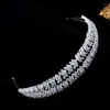 Hair Clips Wedding Dress Headwear European Luxury Handmade Zircon Hollow Out Bridal Crown Olive Branch Jewelry Classic Hairwear Fine