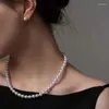 Ketten 6–7 mm hochwertige Perlenkette in Weiß, echter Süßwasser-Zuchtperle, perfekter Kreis, makellose Oberfläche, Damen-Luxusschmuck