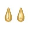 Boucles d'oreilles créoles épaisses en or et argent pour femmes Dupes goutte d'eau créoles ouvertes hypoallergéniques plaqué or bijoux de mode pour femmes filles